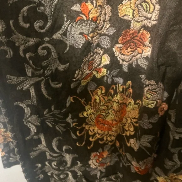 Johnny Was Black Floral Embroidered Jacket - Picture 3 of 4